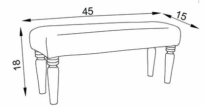 Thallwitz Blue Geometric Upholstered Bench - Loft&Timber