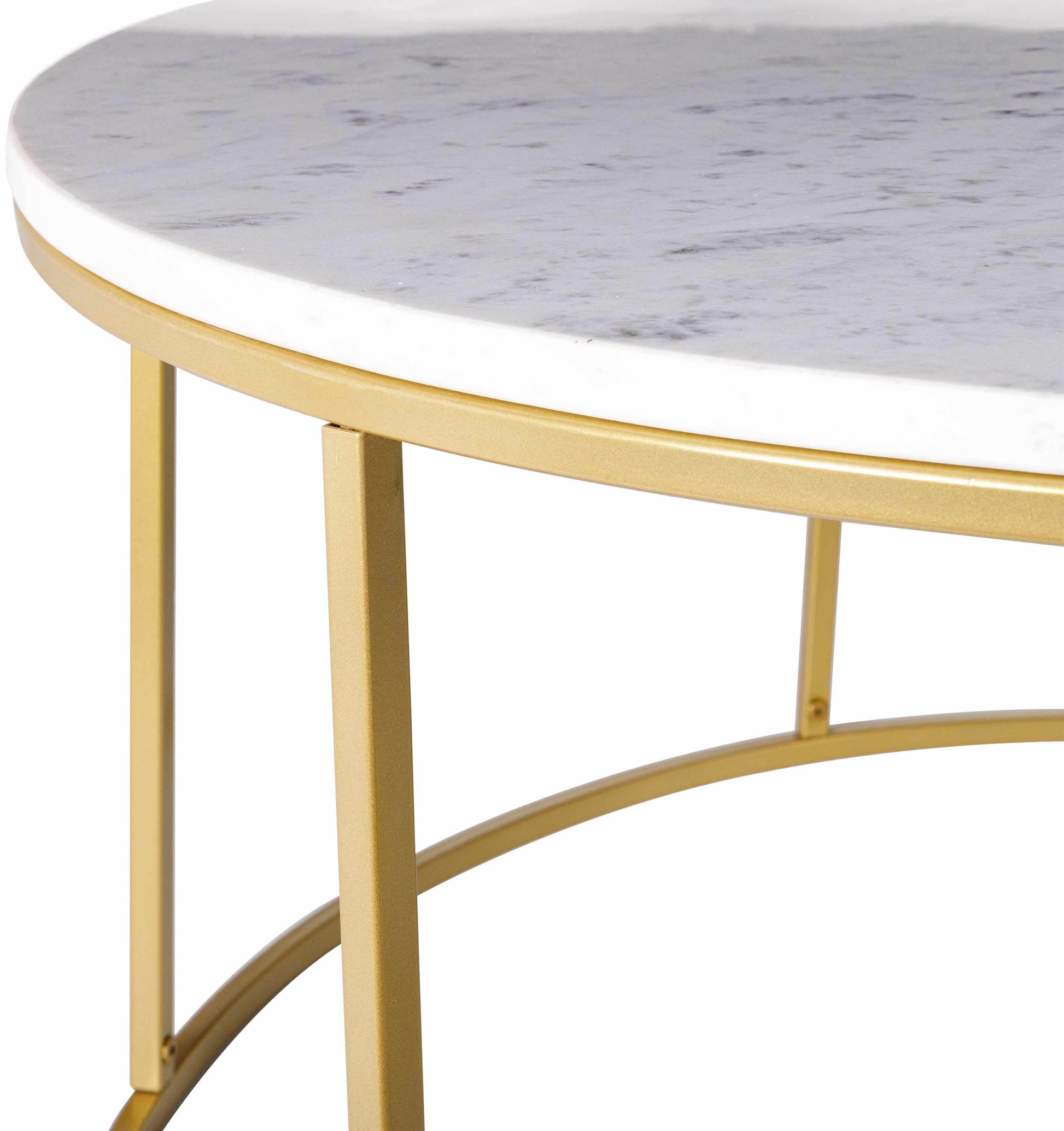 Taminango White Marble Gold Frame Coffee Table - Loft&Timber