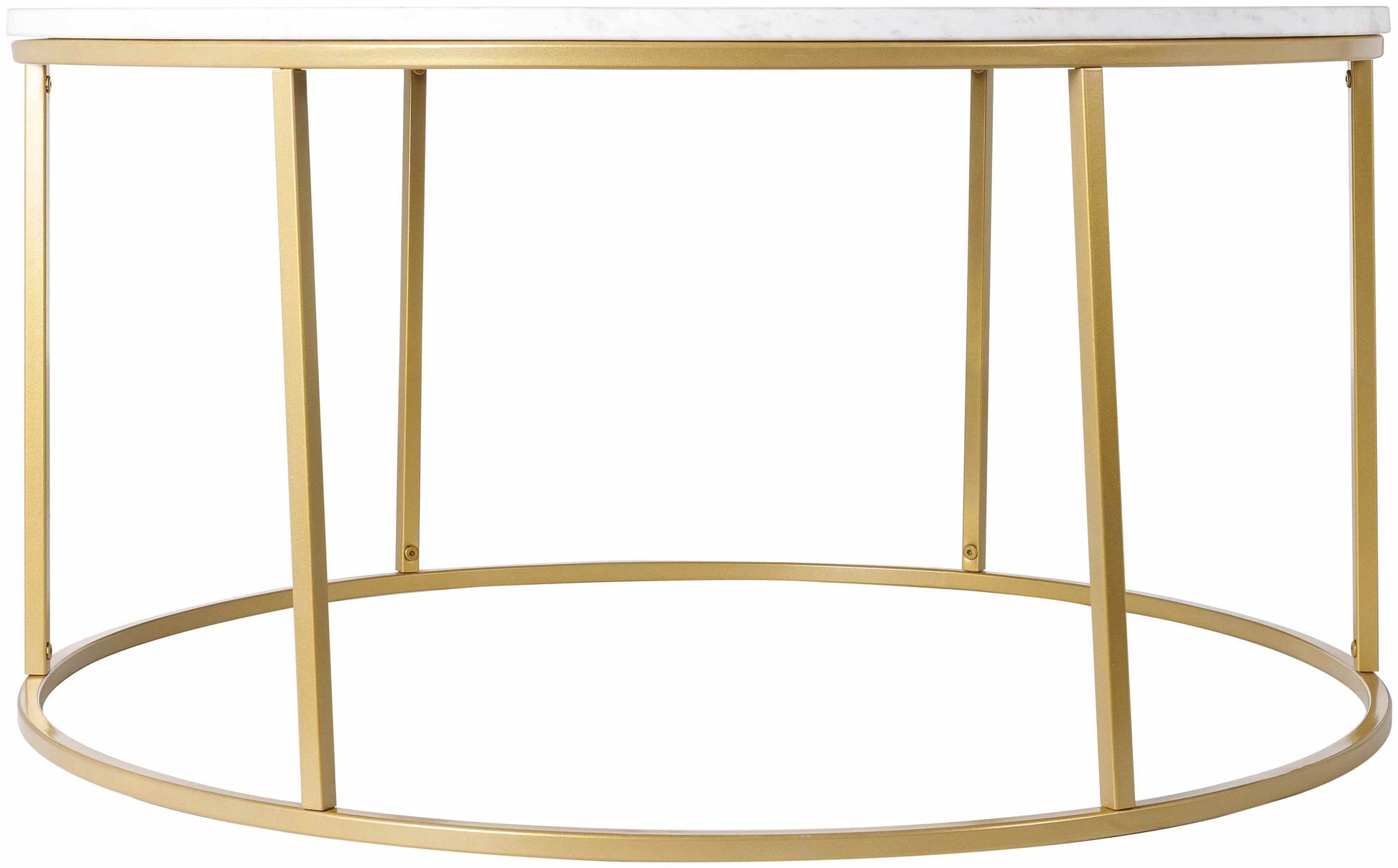 Taminango White Marble Gold Frame Coffee Table - Loft&Timber