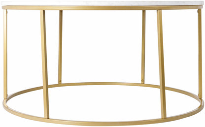 Taminango White Marble Gold Frame Coffee Table - Loft&Timber