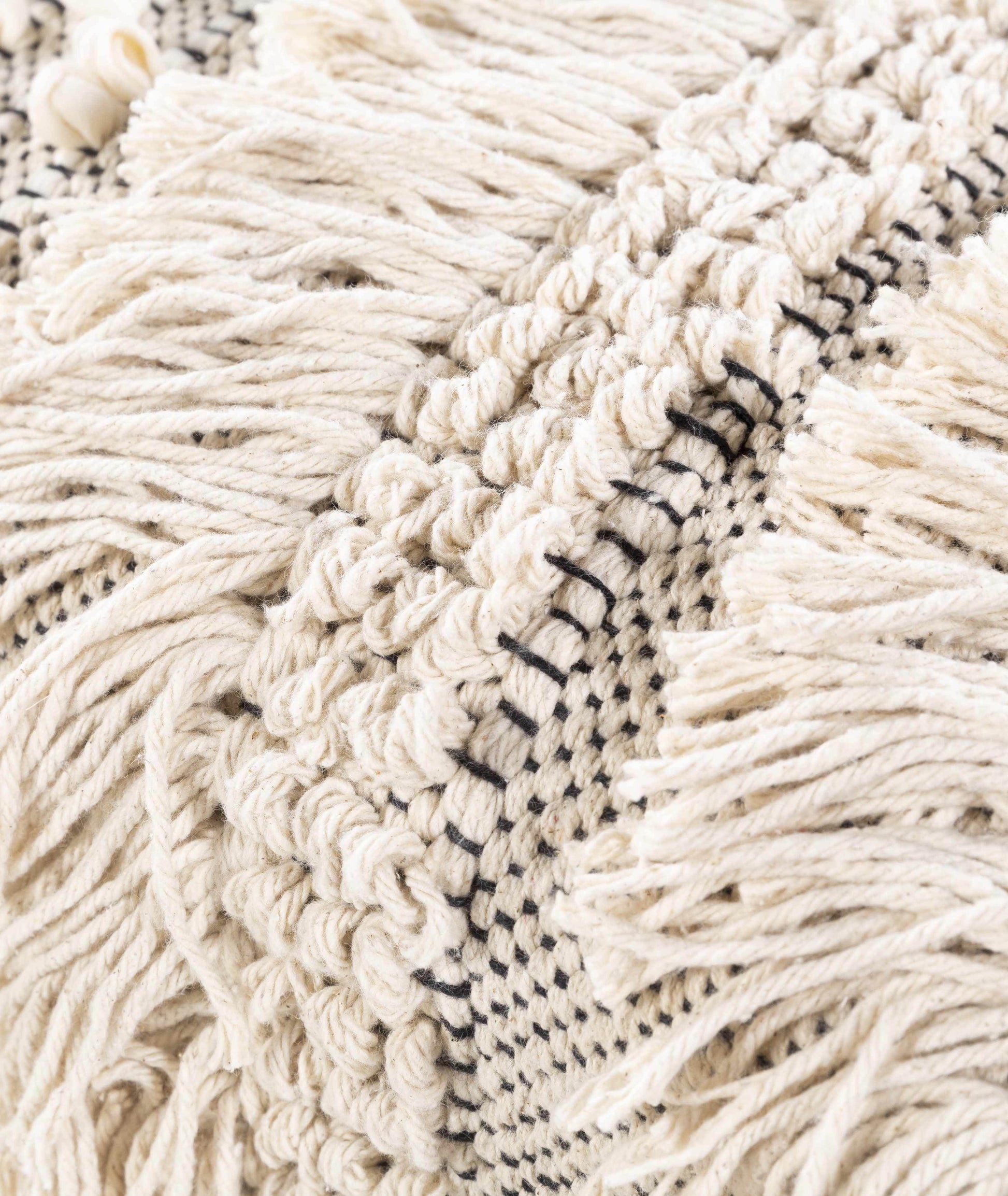 Tugbong Boho Fringe Knit Bench - Loft&Timber