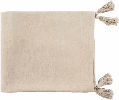 Beige Cotton Throw Blanket - Loft&Timber