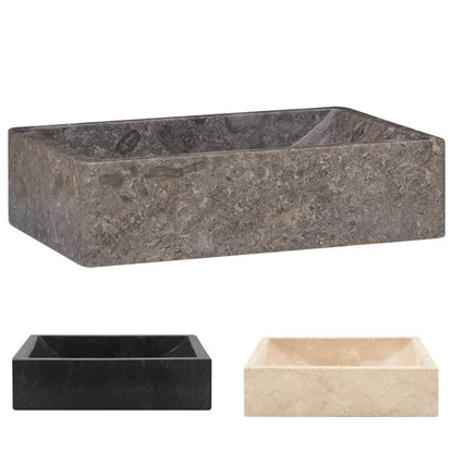 vidaXL Wash Basin Vanity Sink Small Countertop Wash Basin Bathroom Sink Marble - Loft&Timber