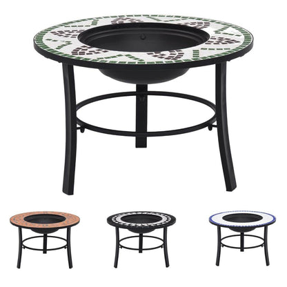 vidaXL Fire Pit Fireplace Firebowl for Camping Picnic BBQ Outdoor Ceramic - Loft&Timber