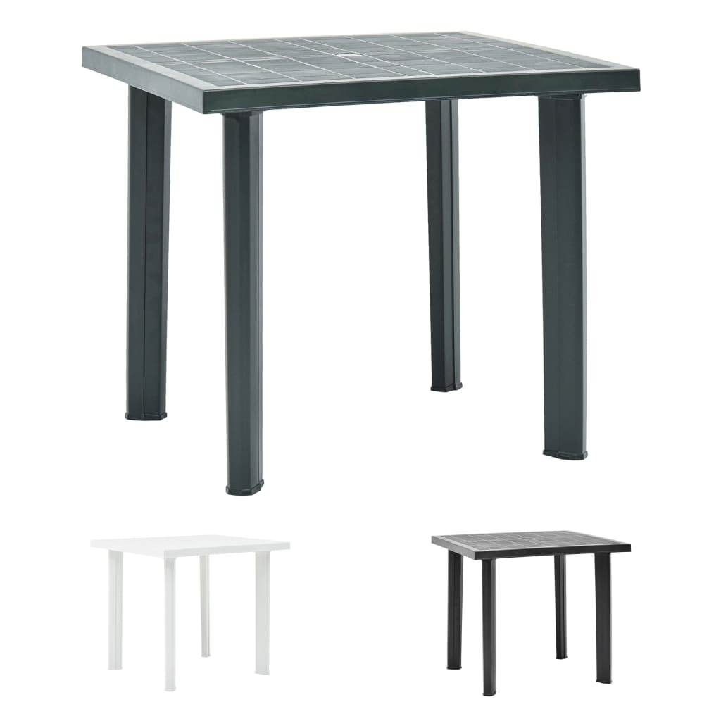 vidaXL Bistro Table Garden Deck Outdoor Side Table with Umbrella Hole Plastic - Loft&Timber