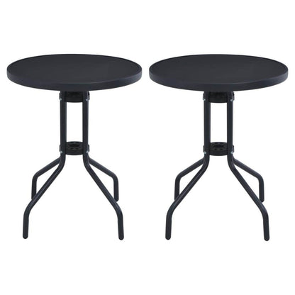 vidaXL Bistro Table Outdoor Side Table with Glass Top Garden Furniture Steel - Loft&Timber