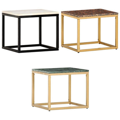 vidaXL Coffee Table End Table Side Sofa Table Real Stone with Marble Texture - Loft&Timber