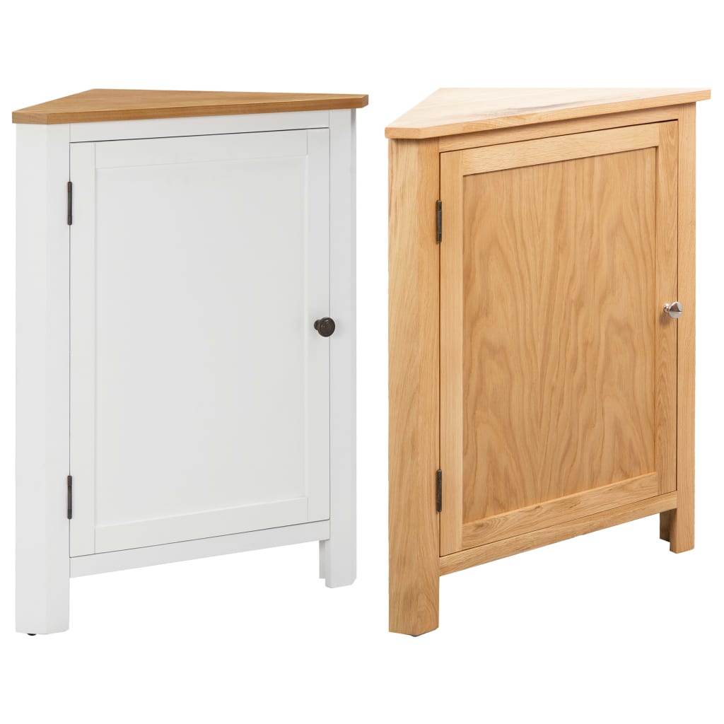 vidaXL Corner Cabinet Bathroom Corner Cabinet with Shelves Solid Wood Oak - Loft&Timber