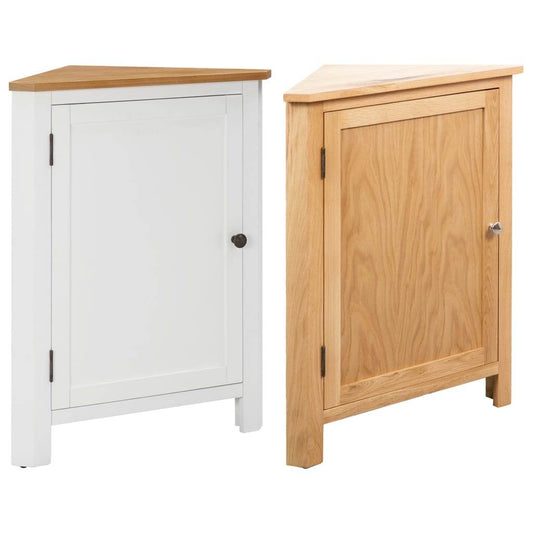 vidaXL Corner Cabinet Bathroom Corner Cabinet with Shelves Solid Wood Oak - Loft&Timber
