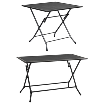 vidaXL Outdoor Dining Table Garden Patio Folding Table with Mesh Design Steel - Loft&Timber