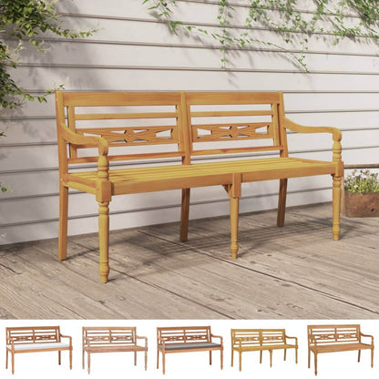 vidaXL Batavia Bench Wooden Garden Bench Patio Loveseat for Outdoor Porch Teak - Loft&Timber