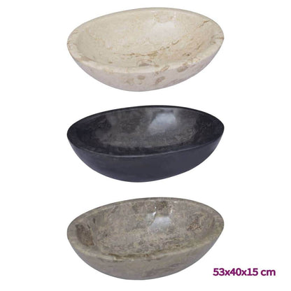 vidaXL Sink Above Counter Vanity Wash Basin Vessel Sink for Bathroom Marble - Loft&Timber
