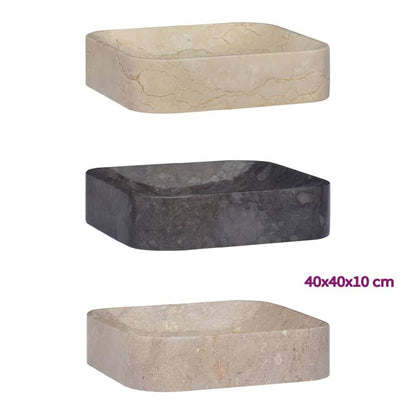 vidaXL Sink Above Counter Vanity Wash Basin Vessel Sink for Bathroom Marble - Loft&Timber