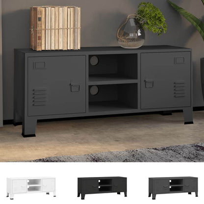 vidaXL TV Stand TV Console Sideboard TV Unit Home Media Unit Cupboard Metal - Loft&Timber
