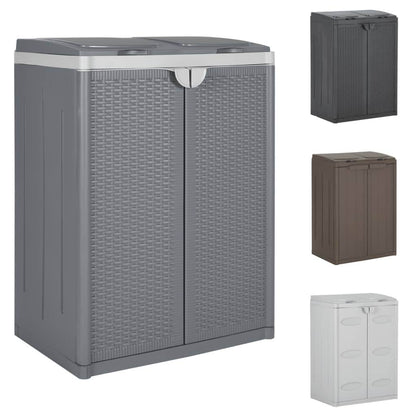 vidaXL Trash Can Free Standing Recycling Garbage Can Waste Bin Container PP - Loft&Timber