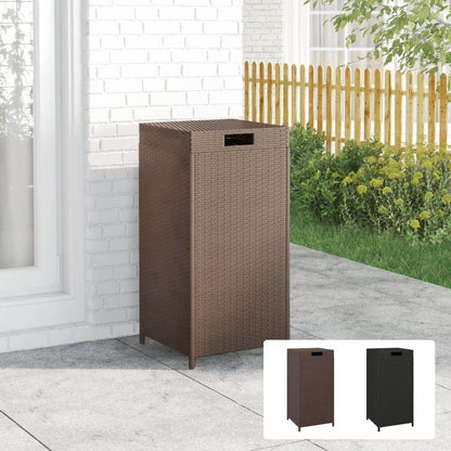 vidaXL Trash Bin Outdoor Rubbish Garbage Can with a Removable Lid Poly Rattan - Loft&Timber