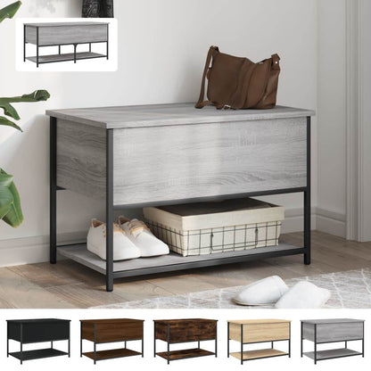 vidaXL Storage Bench Hallway Seat Bench Furniture with Shelf Engineered Wood - Loft&Timber