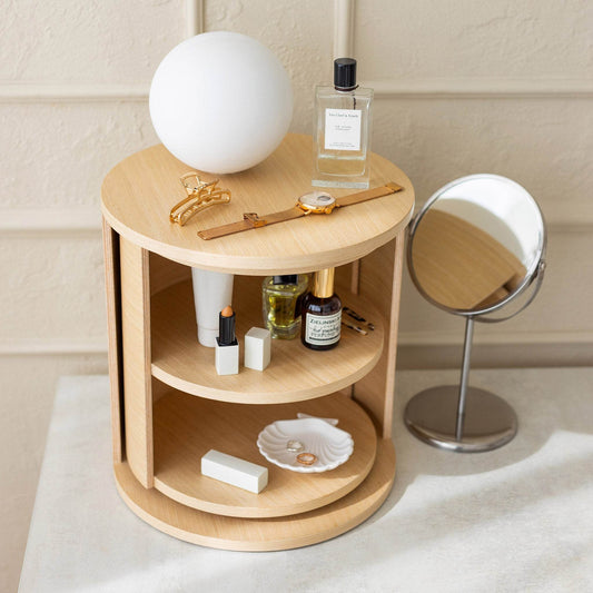 Wooden Makeup Organizer, Round Coffee Table, Nightstand - Loft&Timber