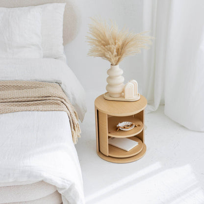 Wooden Makeup Organizer, Round Coffee Table, Nightstand - Loft&Timber