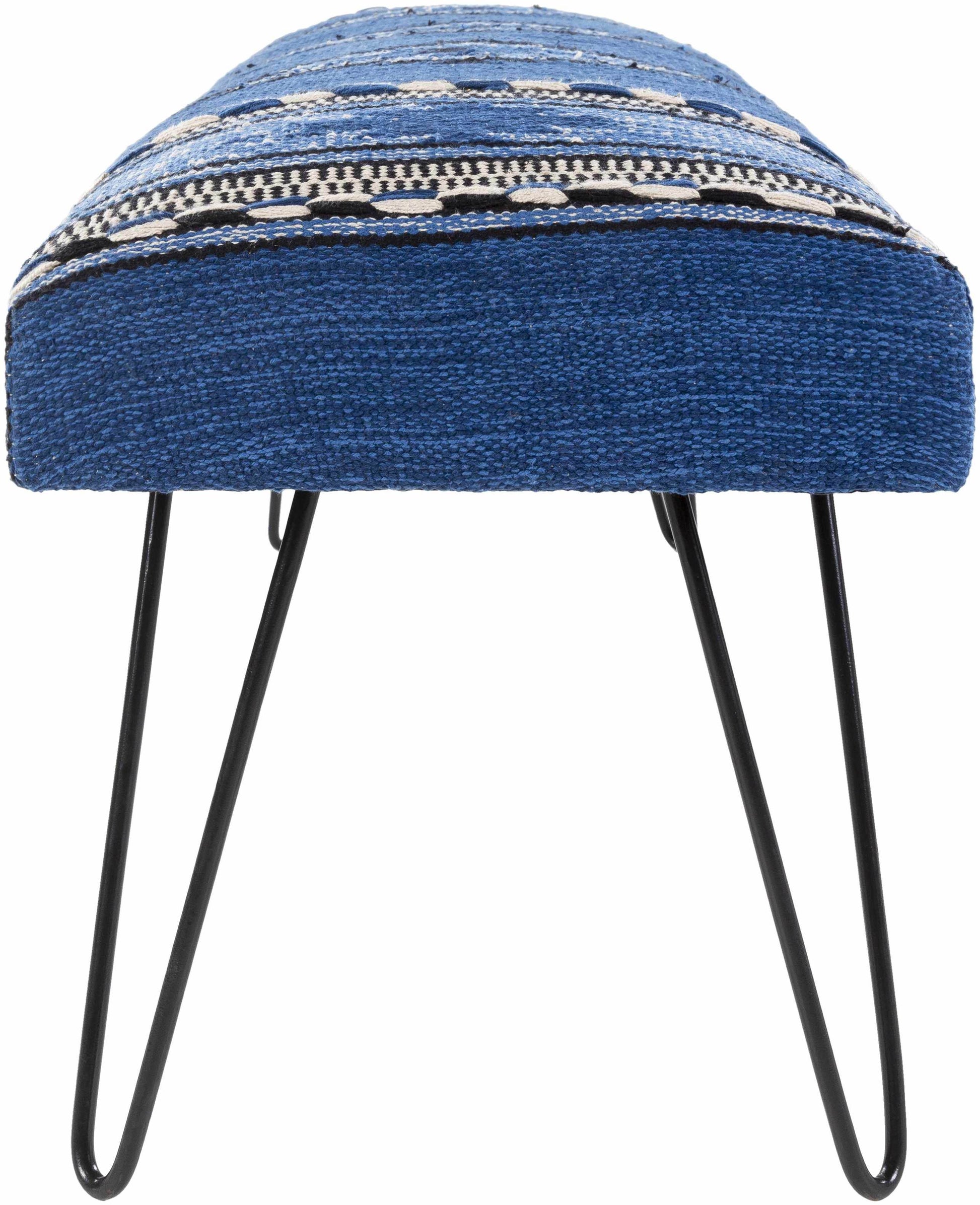 Wesselsbron Navy Striped Upholstered Bench - Loft&Timber