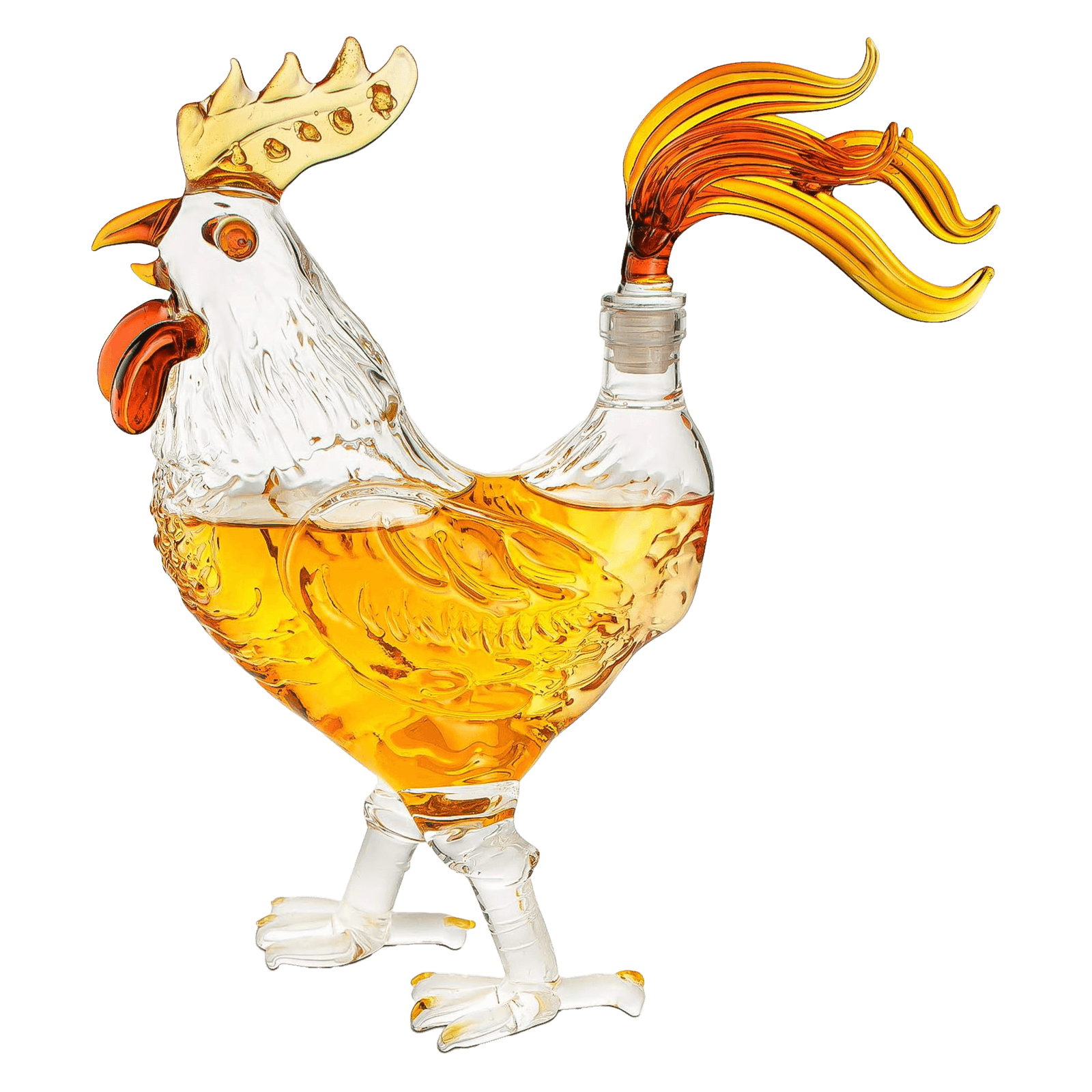 Cock - Chicken Decanter 500ml Whiskey and Wine Decanter - by The Wine Savant, Rooster Glass Decanter For Whiskey, Scotch, Spirits, Wine Or Vodka For Whiskey Lovers - Loft&Timber