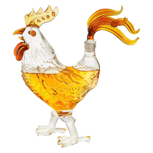 Cock - Chicken Decanter 500ml Whiskey and Wine Decanter - by The Wine Savant, Rooster Glass Decanter For Whiskey, Scotch, Spirits, Wine Or Vodka For Whiskey Lovers - Loft&Timber