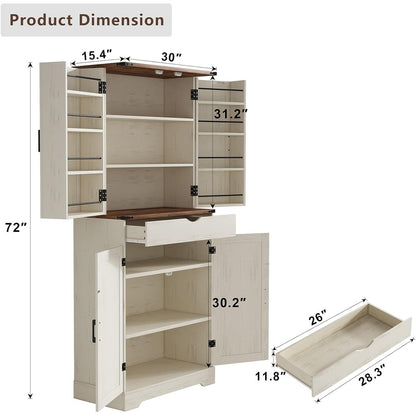 Yanosaku SC001  72'' Tall Kitchen Storage Pantry Cabinet-1