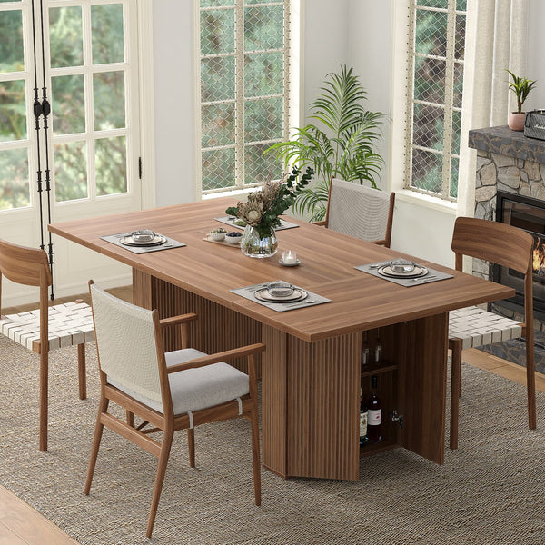 Yanosaku DT002 78.7" Rectangular Farmhouse Dining Table for 4–10-0