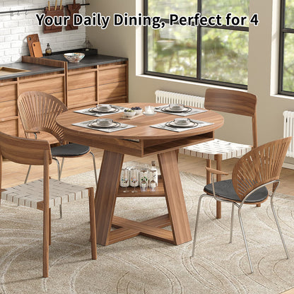 Yanosaku DT003 43.3"-59" Extendable Round Table 4–8, Modern Farmhouse-2