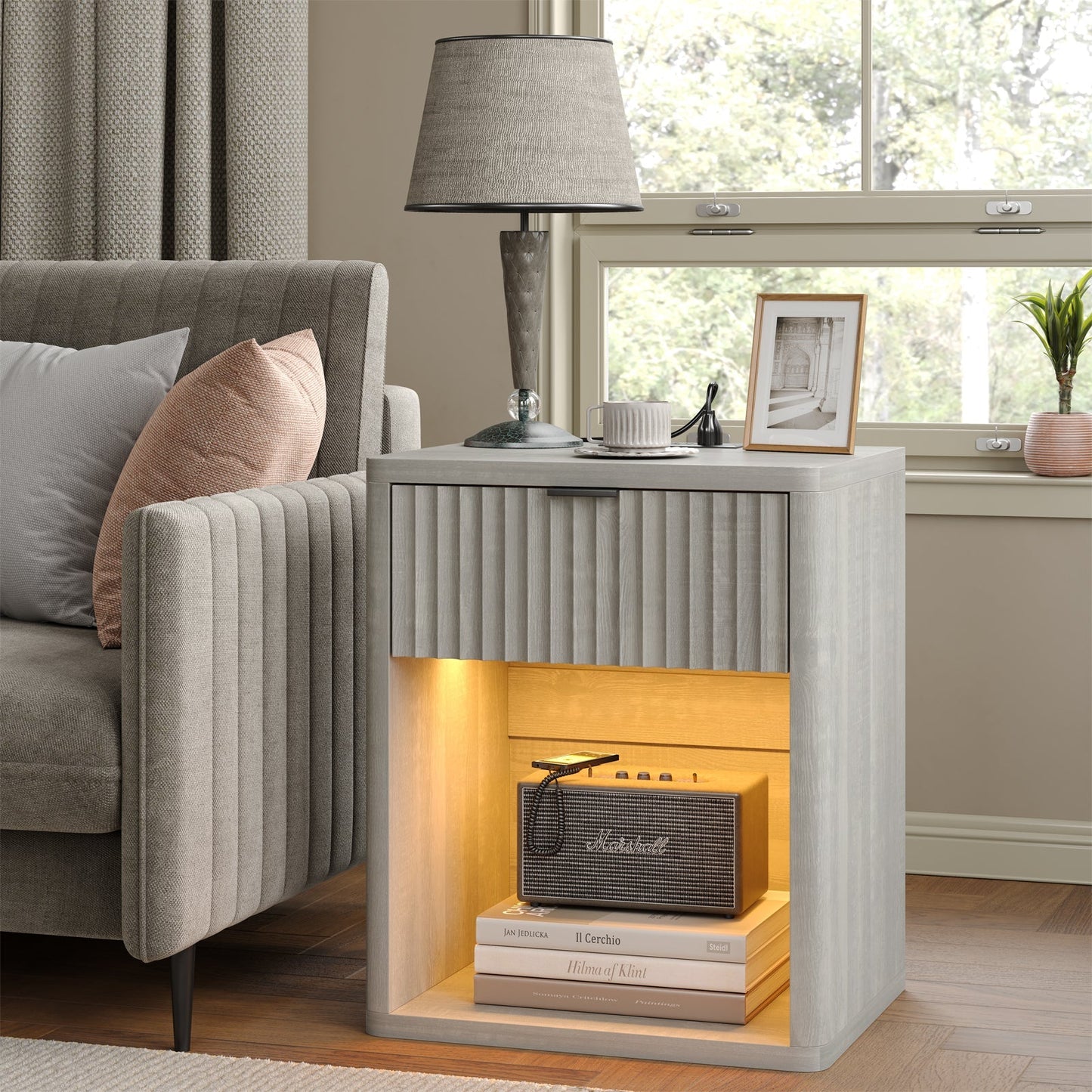 Yanosaku NS001 Wood Night Stand with Drawer-6