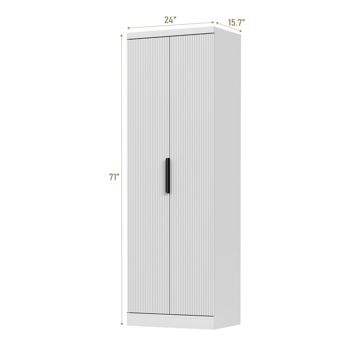 Yanosaku SC002 71'' Tall Storage Cabinet, 5-Tier Fluted-1