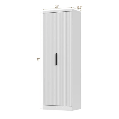 Yanosaku SC002 71'' Tall Storage Cabinet, 5-Tier Fluted-1