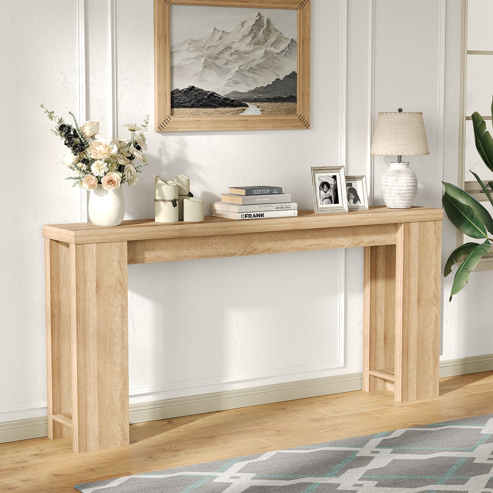 Yanosaku ST001 70.9" Farmhouse Console Table for Entryway & Living Room-2