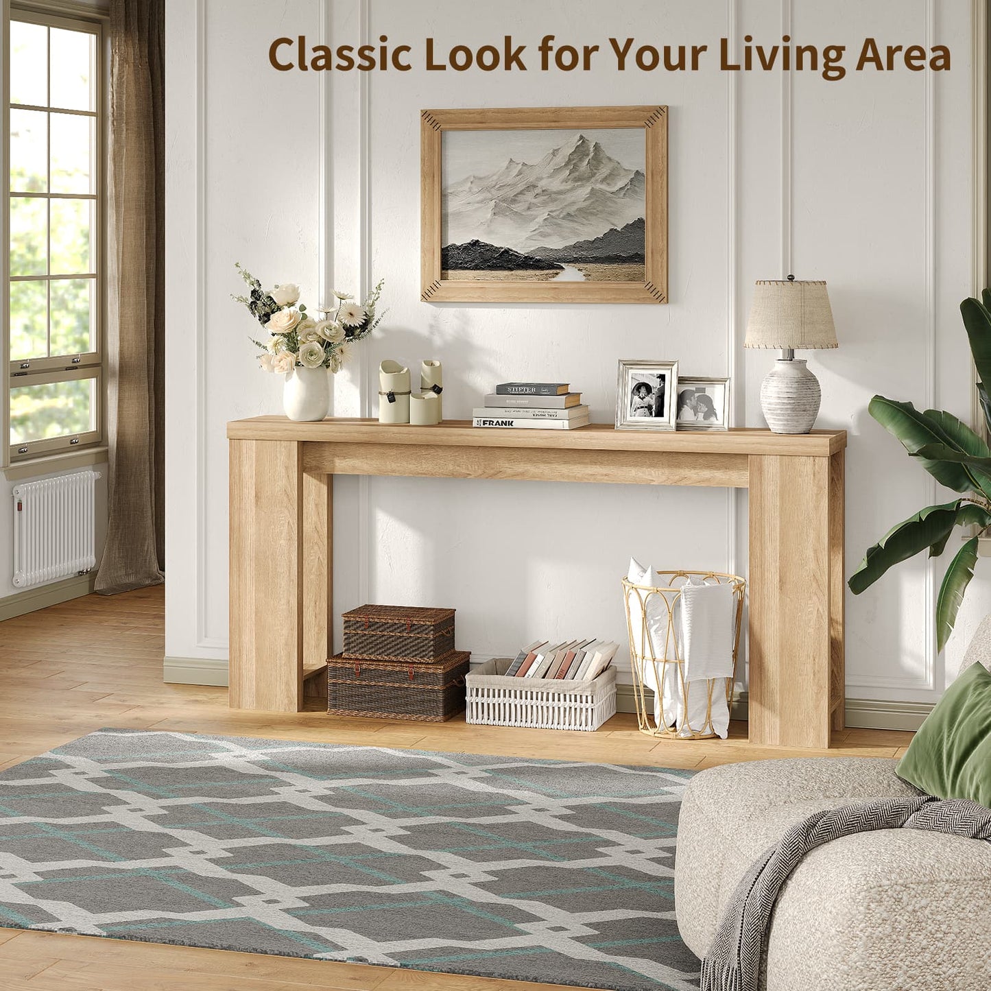 Yanosaku ST001 70.9" Farmhouse Console Table for Entryway & Living Room-3