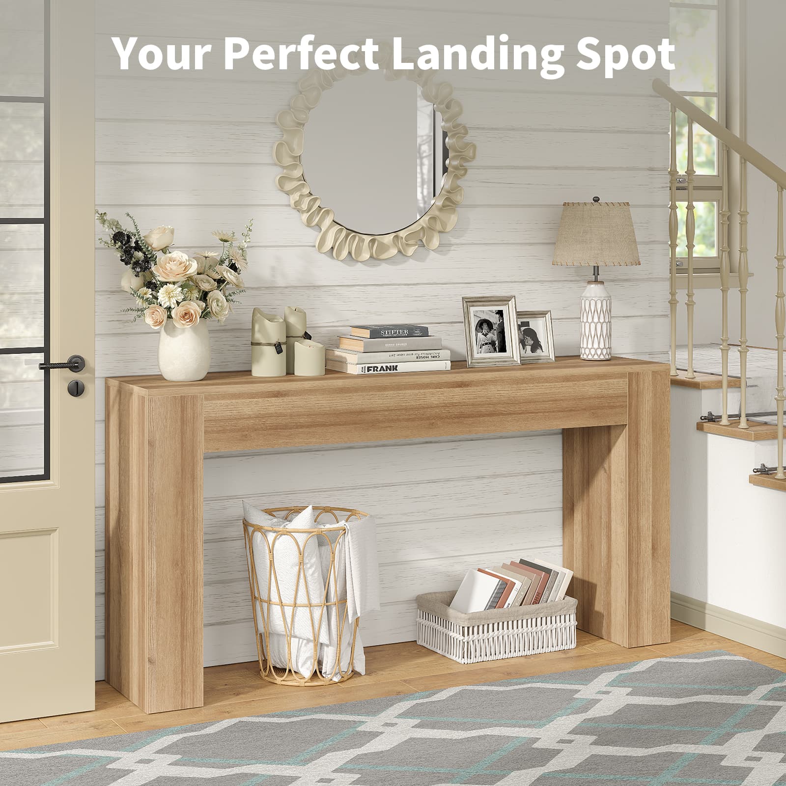 Yanosaku ST003 63" Farmhouse Console Table for Entryway & Living Room-3