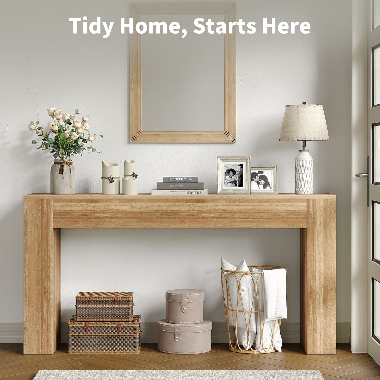 Yanosaku ST003 63" Farmhouse Console Table for Entryway & Living Room-2