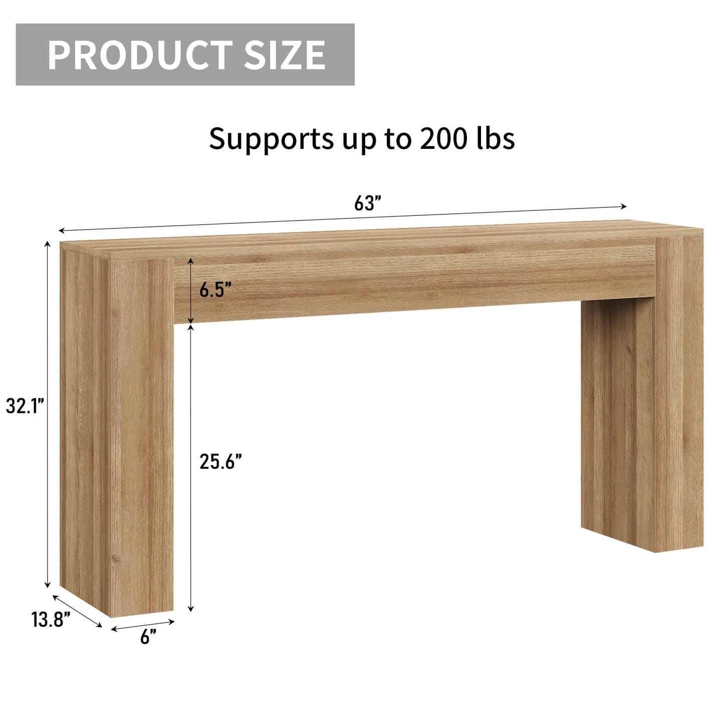 Yanosaku ST003 63" Farmhouse Console Table for Entryway & Living Room-1