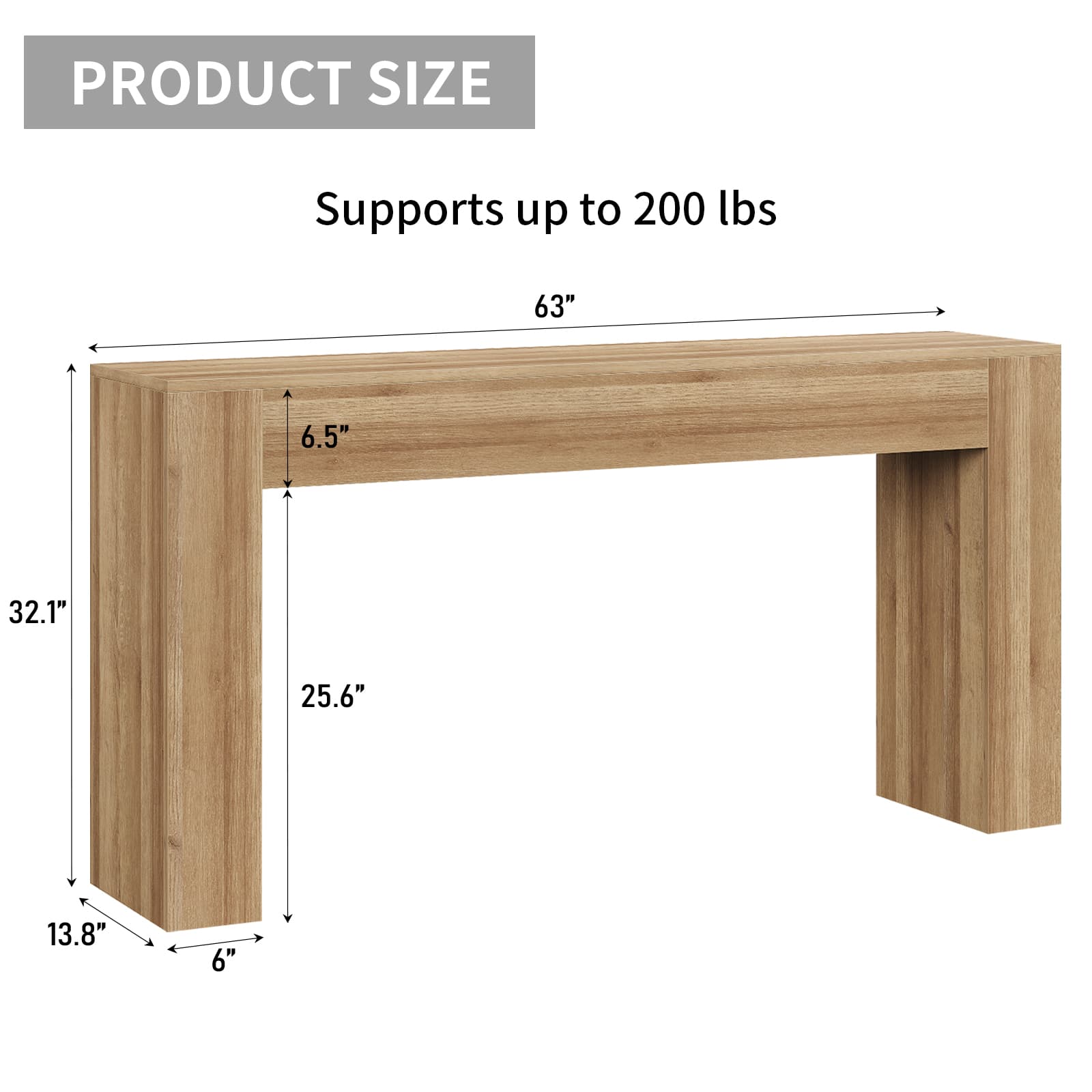 Yanosaku ST003 63" Farmhouse Console Table for Entryway & Living Room-1
