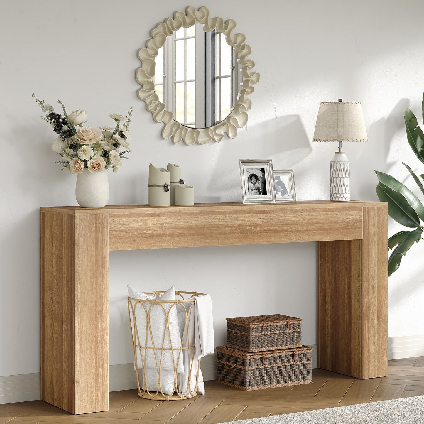 Yanosaku ST003 63" Farmhouse Console Table for Entryway & Living Room-0