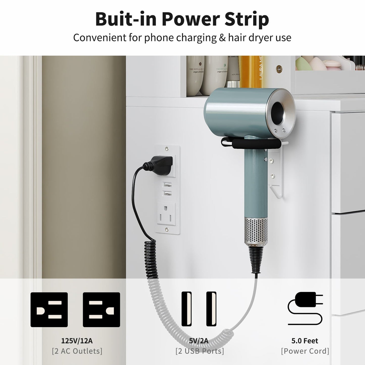Yanosaku VD036 Bedroom Makeup Vanity desk with mirror, 6 Drawers-3