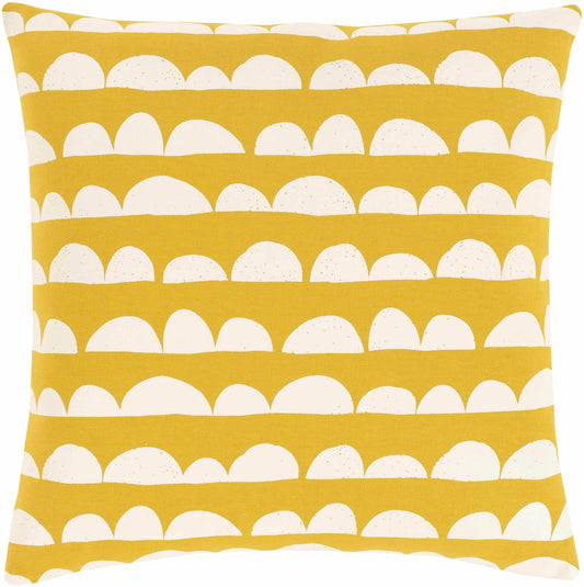 Zuni Yellow Scallop Pattern Throw Pillow - Clearance - Loft&Timber