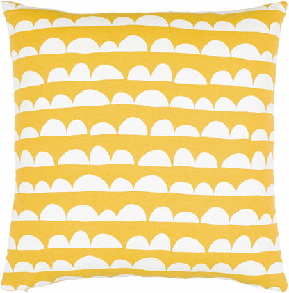 Zuni Yellow Scallop Pattern Throw Pillow - Clearance - Loft&Timber